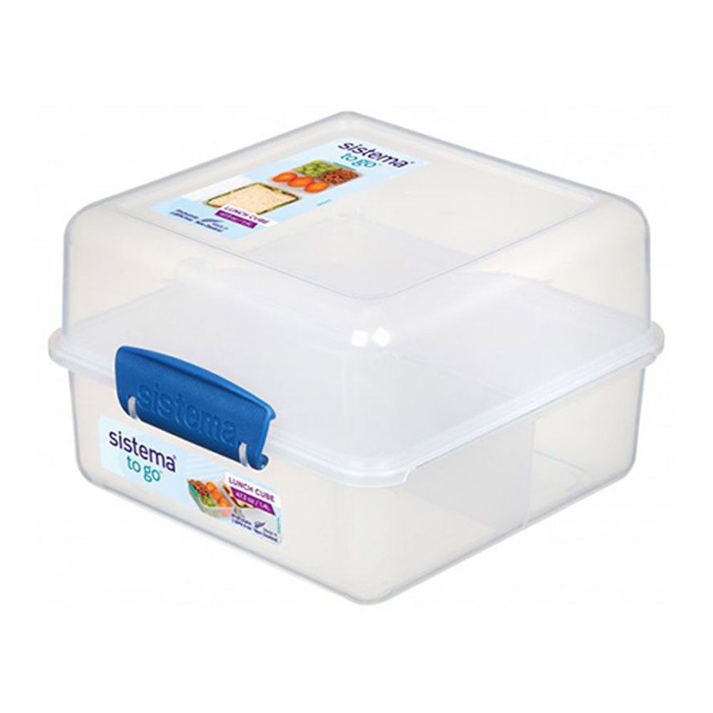 Sistema - 2 Compartment Cube To Go Lunch Box - Ocean Blue - 1.4L