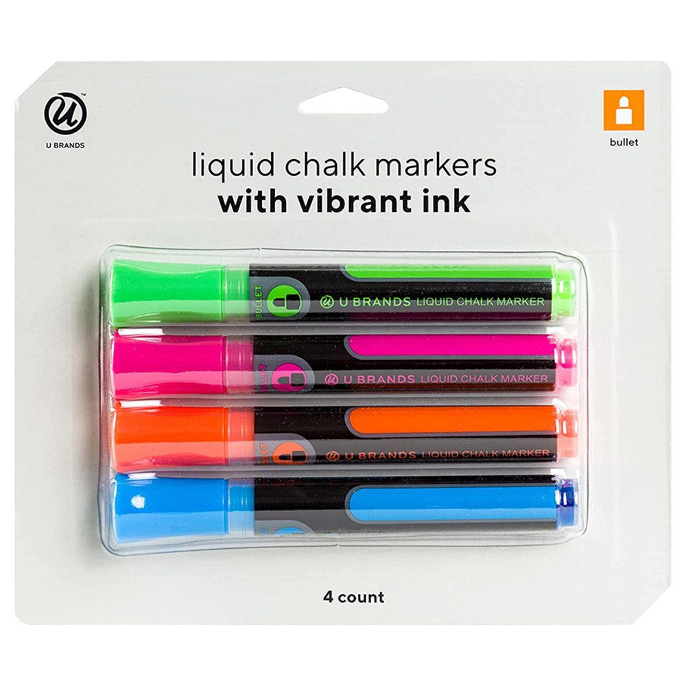 U Brands - Liquid Chalk Dry Erase Markers - 4pcs