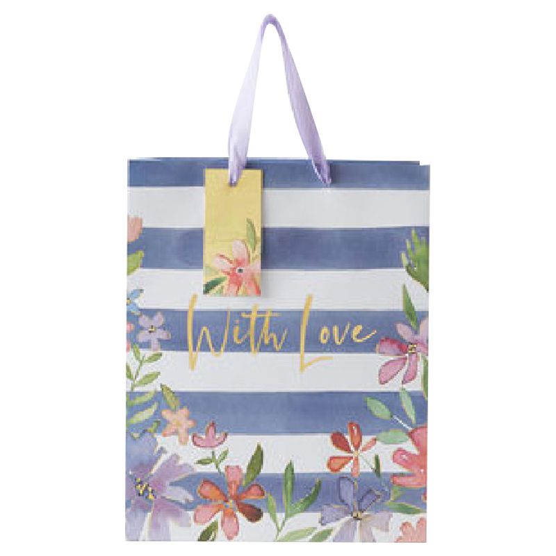 Eurowrap - Floral Stripe Bottle Bag