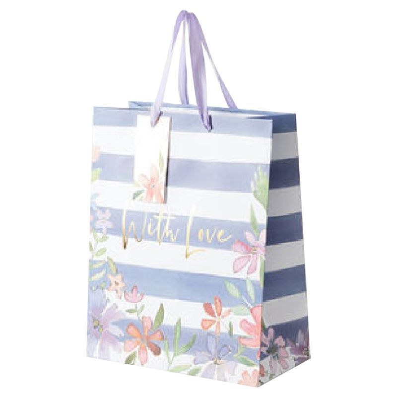 Eurowrap - Floral Stripe Bottle Bag