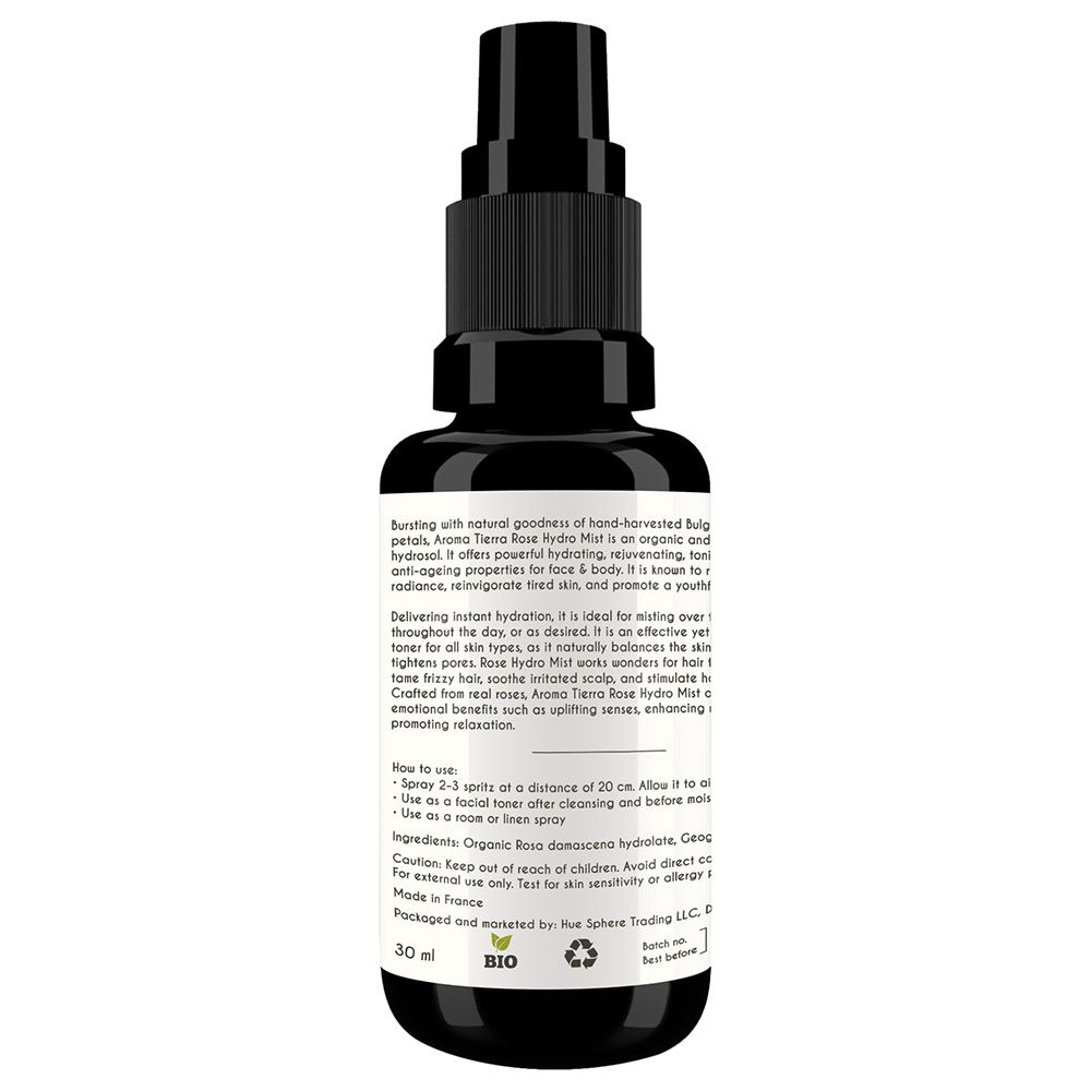 Aroma Tierra - Organic Rose Water Hydrosol Mist - 30ml