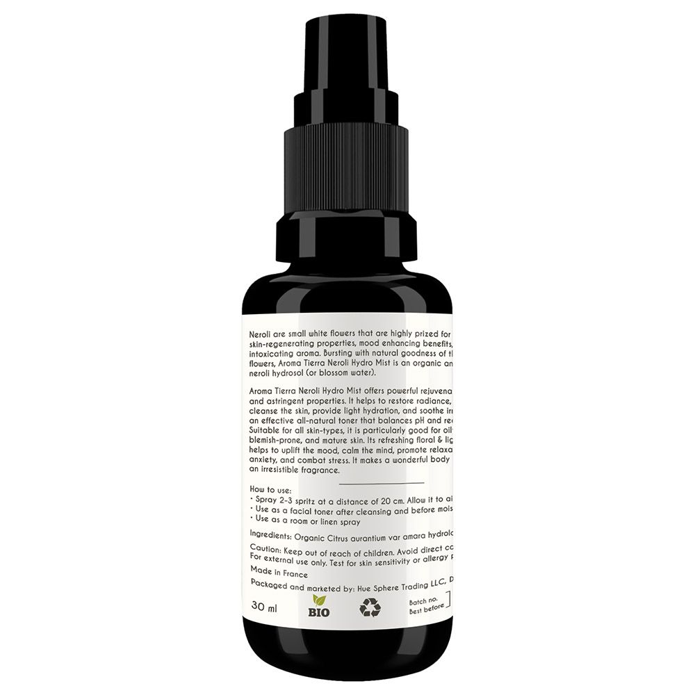 Aroma Tierra - Organic Neroli Water Hydrosol Mist - 30ml