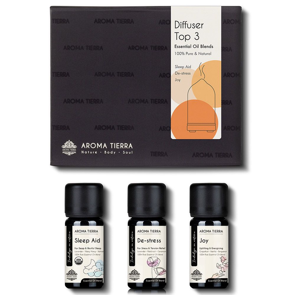 Aroma Tierra - Diffuser Top Essential Body Oil Blends - 3pcs