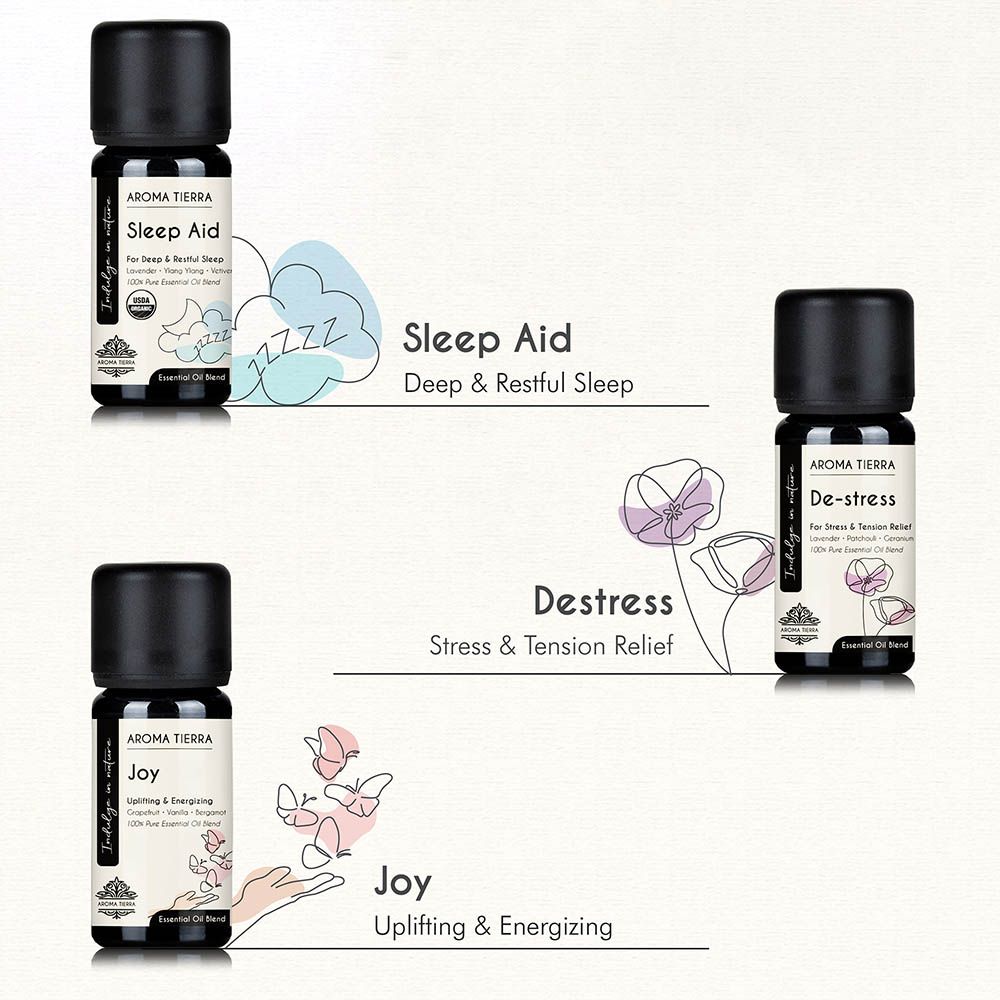 Aroma Tierra - Diffuser Top Essential Body Oil Blends - 3pcs