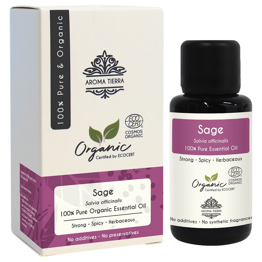 Aroma Tierra - Organic Sage Essential Oil - 30ml