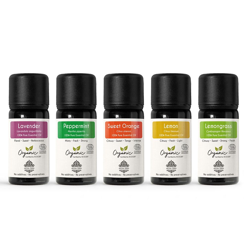 Aroma Tierra - Top 5 Organic Essential Oil Set