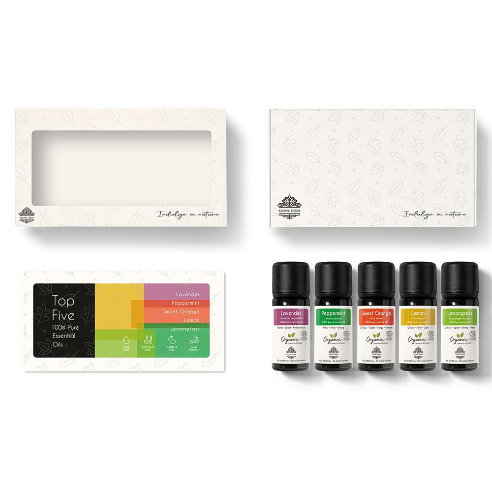 Aroma Tierra - Top 5 Organic Essential Oil Set