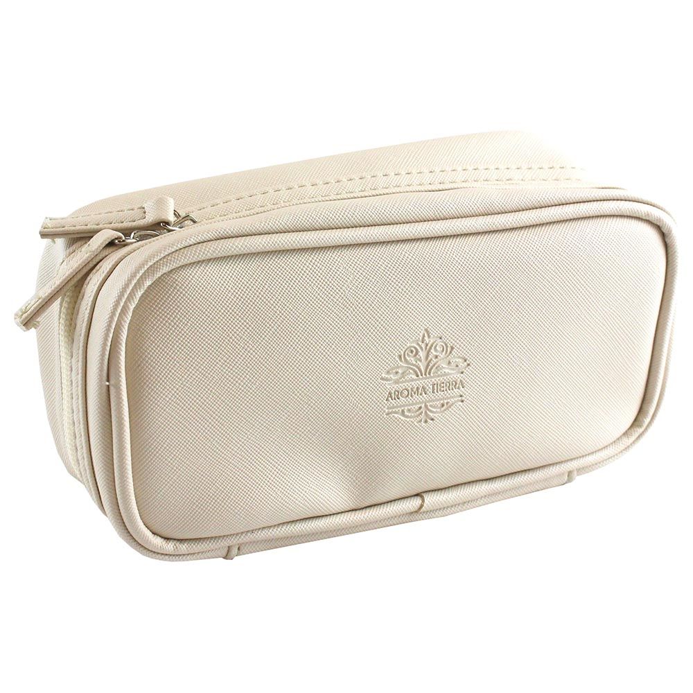 Aroma Tierra - Cosmetic And Essential Oil Bag - Floral White