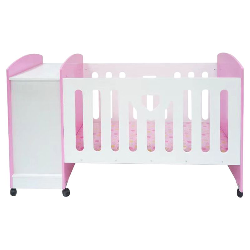 Bumble & Bird - Heart Baby Bed With Drawers - White/Pink