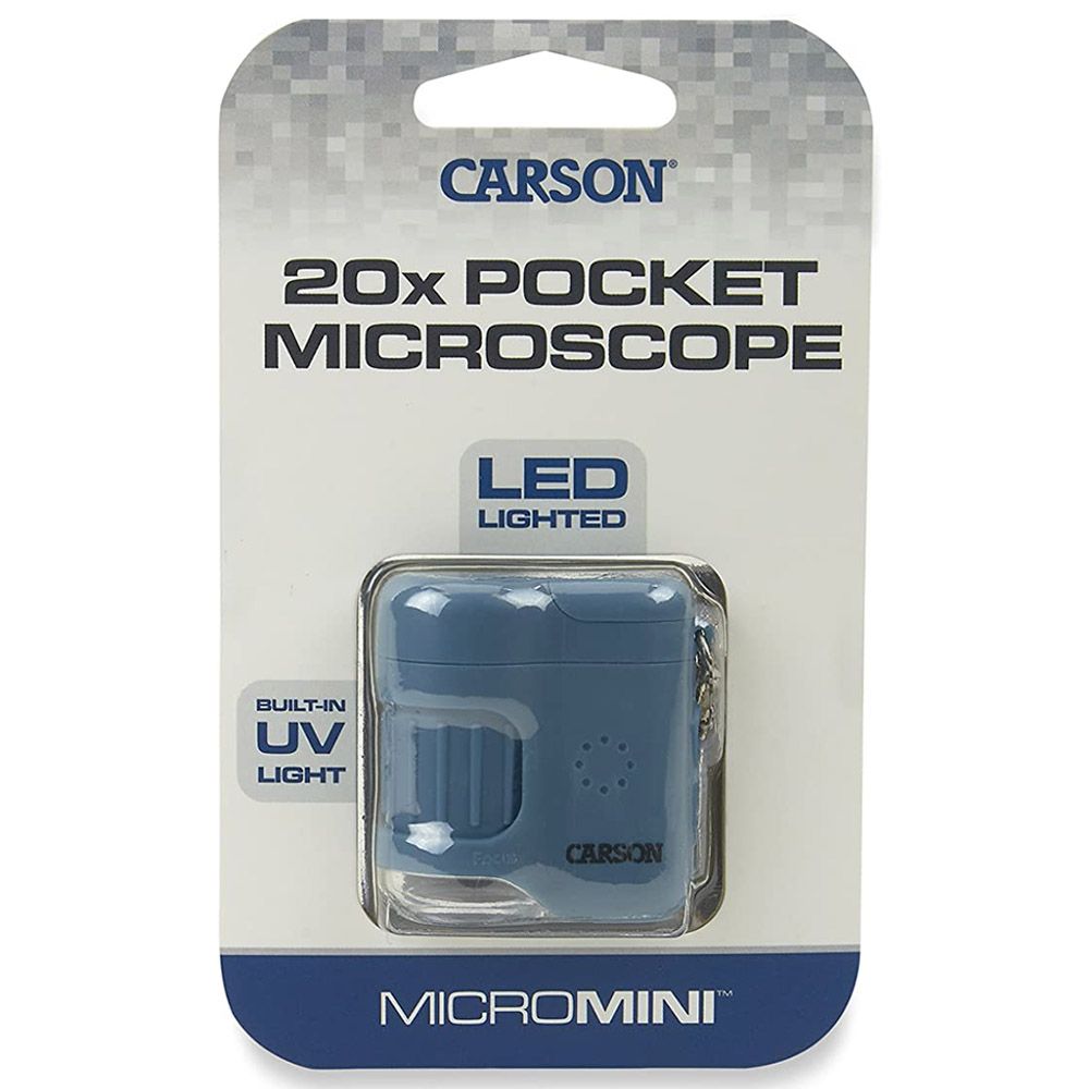 Carson - MicroMini 20x LED Lighted Pocket Microscope - Blue