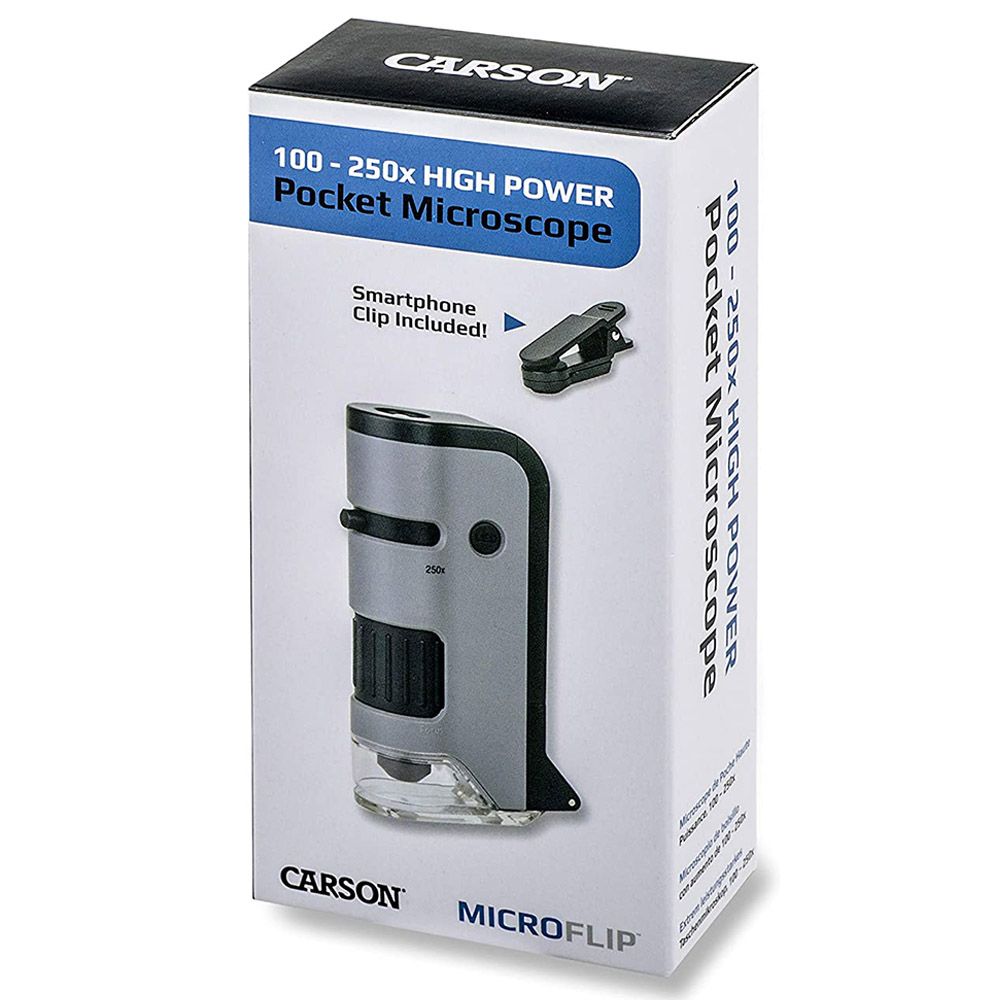 Carson - MicroFlip 100x-250x LED & UV Lighted Pocket Microscope