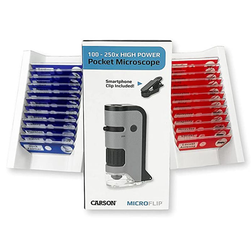 Carson - MicroFlip 100x-250x LED & UV Lighted Pocket Microscope