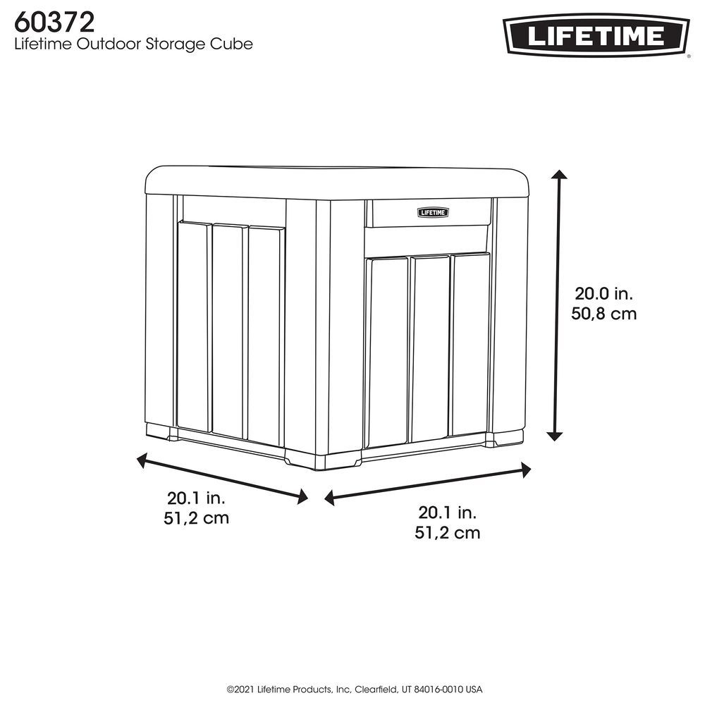 Lifetime - Outdoor Storage Deck Box Cube For Patio 94.6L