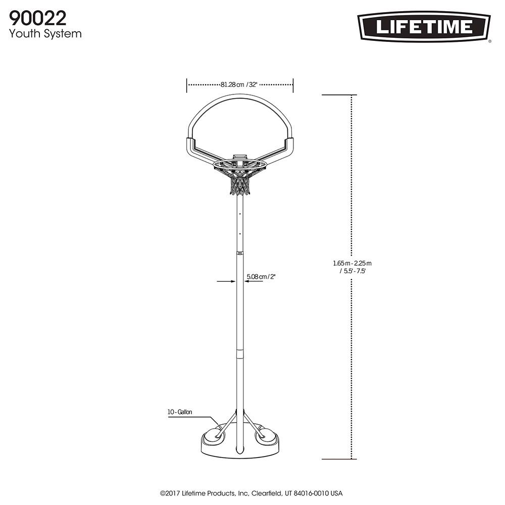 Lifetime - Adjustable Youth Portable Basketball Hoop