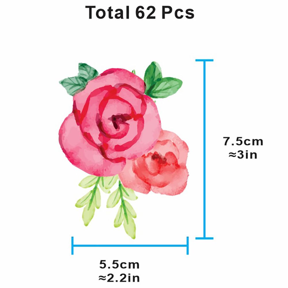 StickieArt - Pattern: Roses Removable Wall Stickers - Large