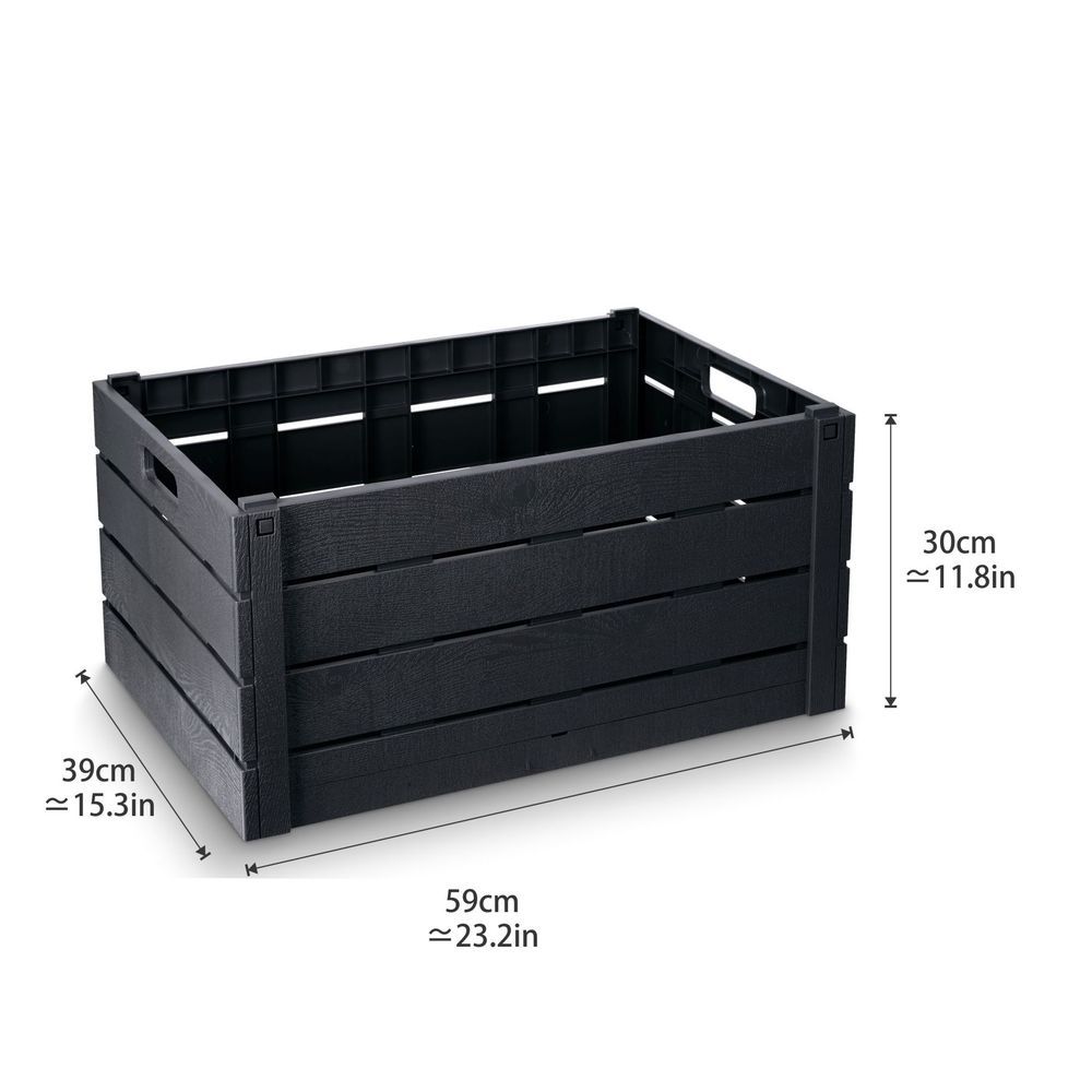 Strata - Wood Effect Folding Crate 60L