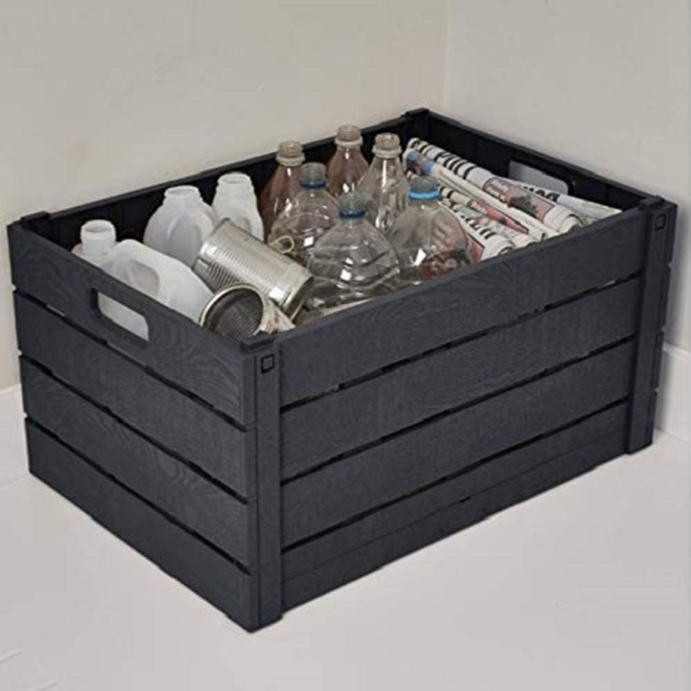 Strata - Wood Effect Folding Crate 60L