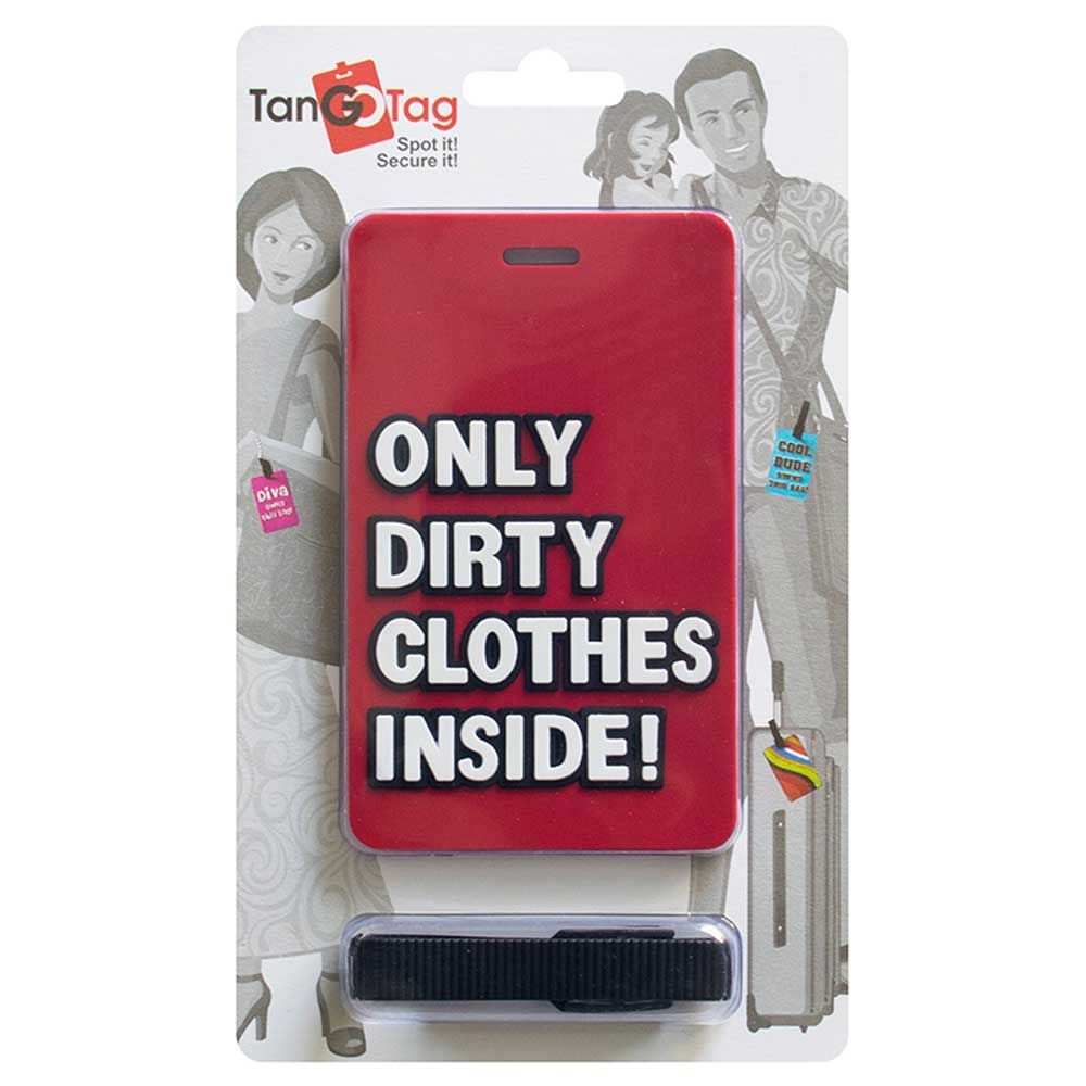 تانغوتاغ- شارة أمتعة Only Dirty Clothes Inside - أحمر