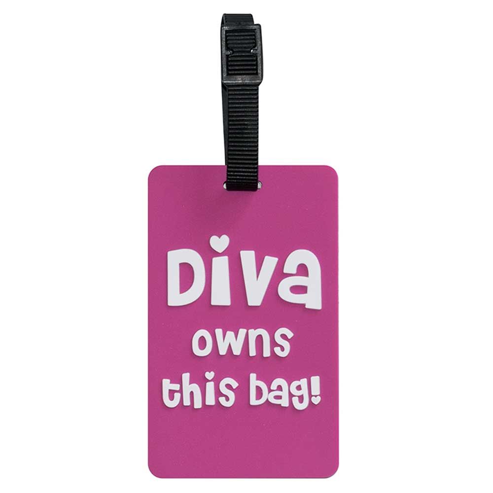 تانغوتاغ- شارة أمتعة Diva Owns This Bag - زهري