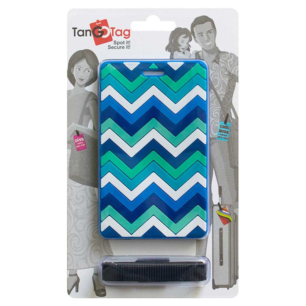 TangoTag - Luggage Tag Zigzag - Blue