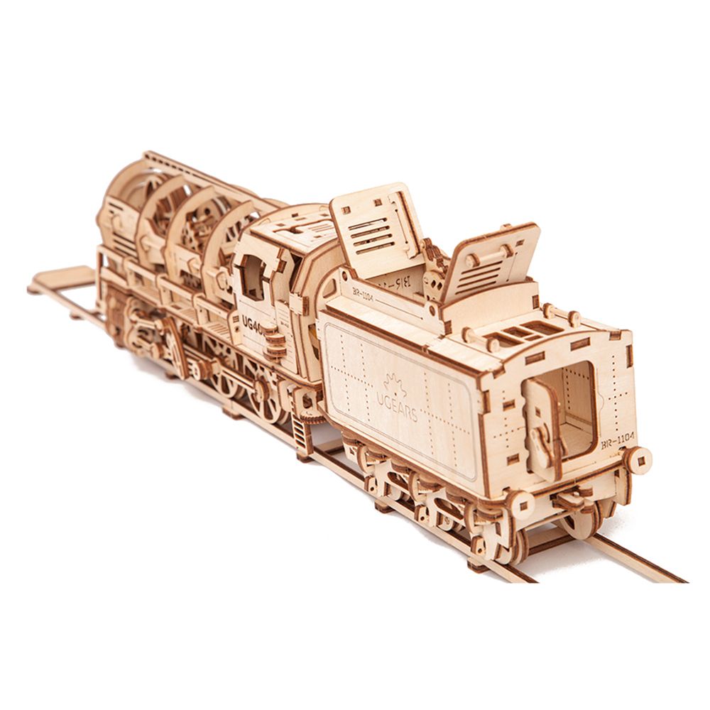 Ugears - Locomotive with Tender Mechanical Model 443pcs