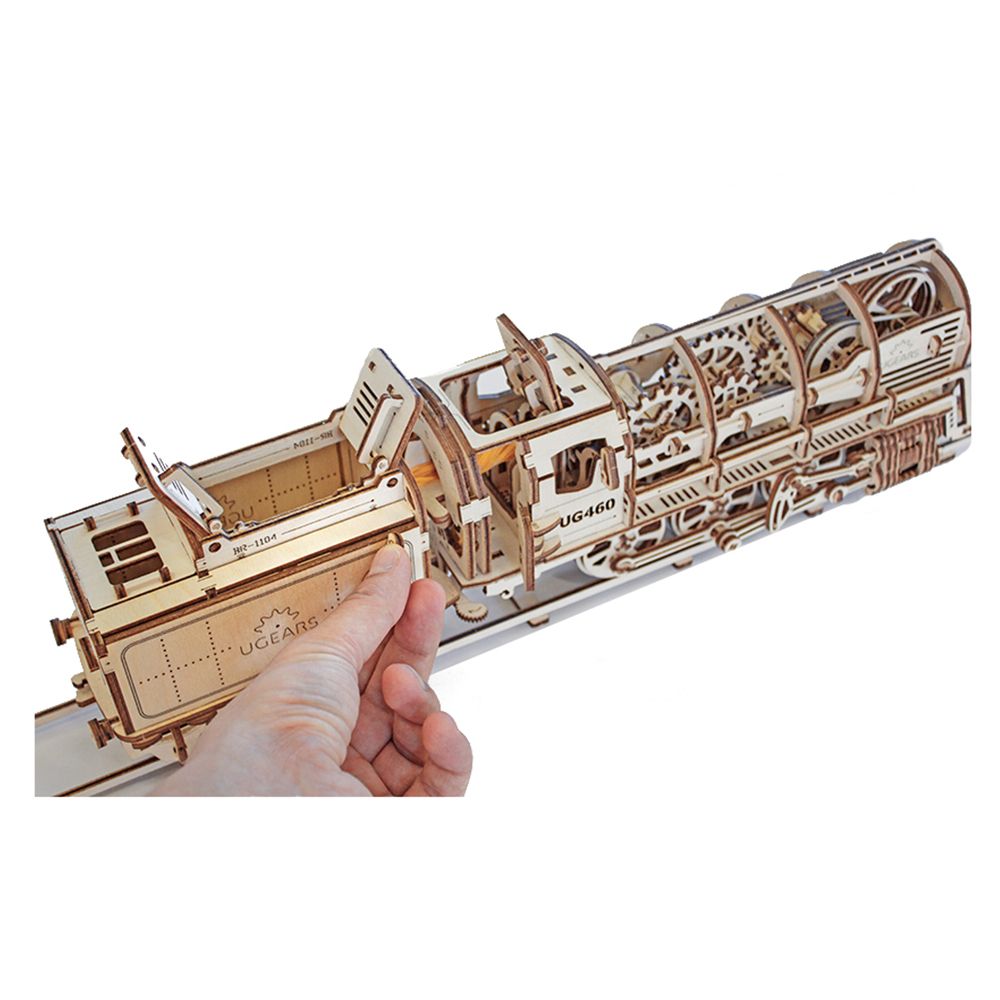 Ugears - Locomotive with Tender Mechanical Model 443pcs