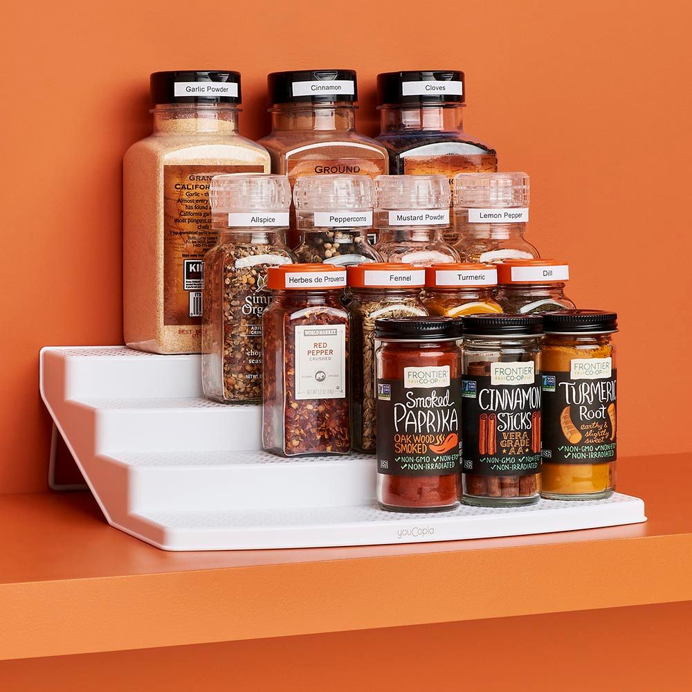 YouCopia - Shelfstep 24 Bottles Spice Rack Organizer - White