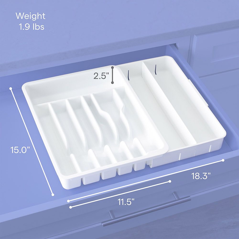 YouCopia - DrawerFit Expandable Utensil Tray - White