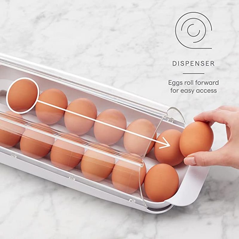 YouCopia - FridgeView Rolling Egg Holder - White