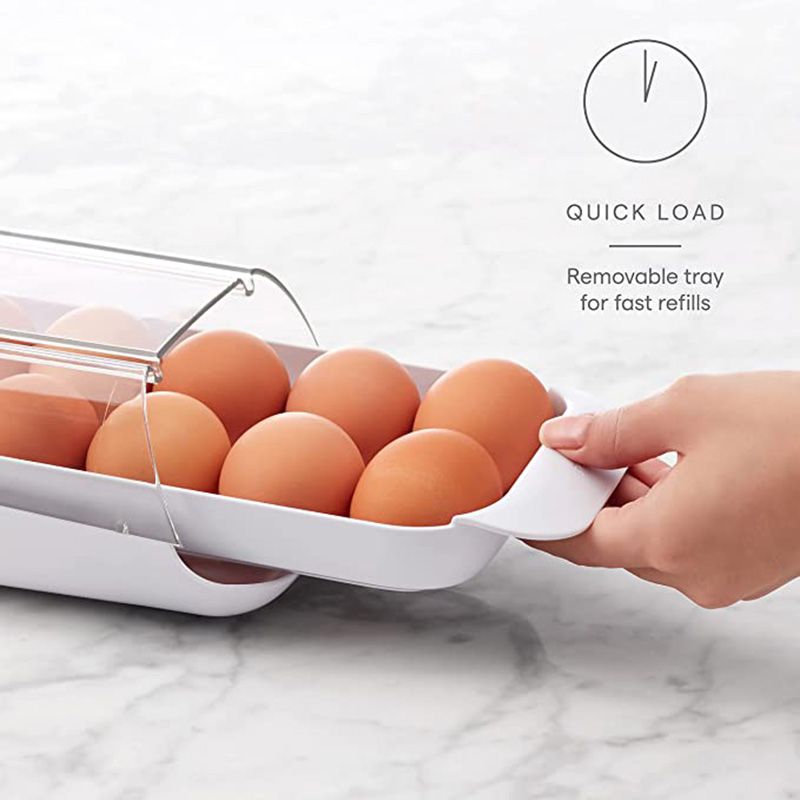 YouCopia - FridgeView Rolling Egg Holder - White