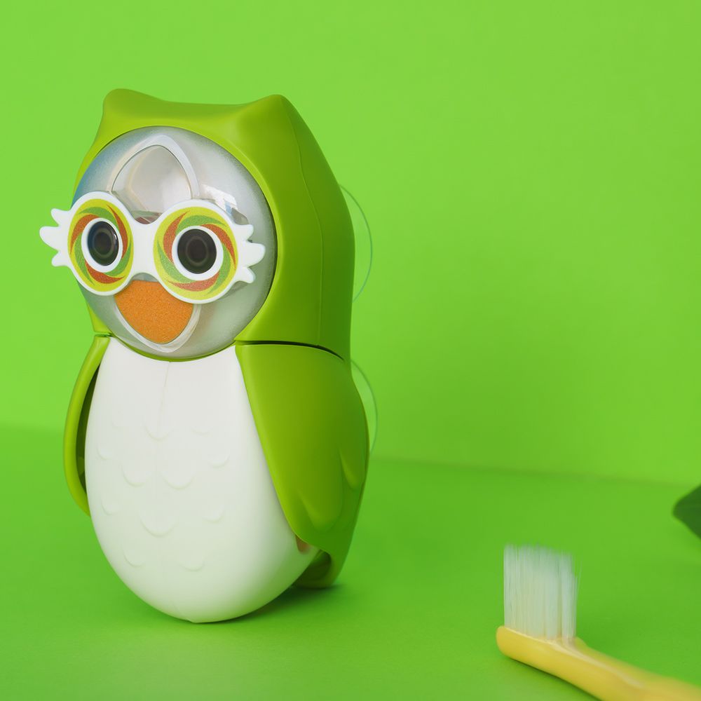 Flipper - Owl Earthy Toothbrush Holder With Timer - Green