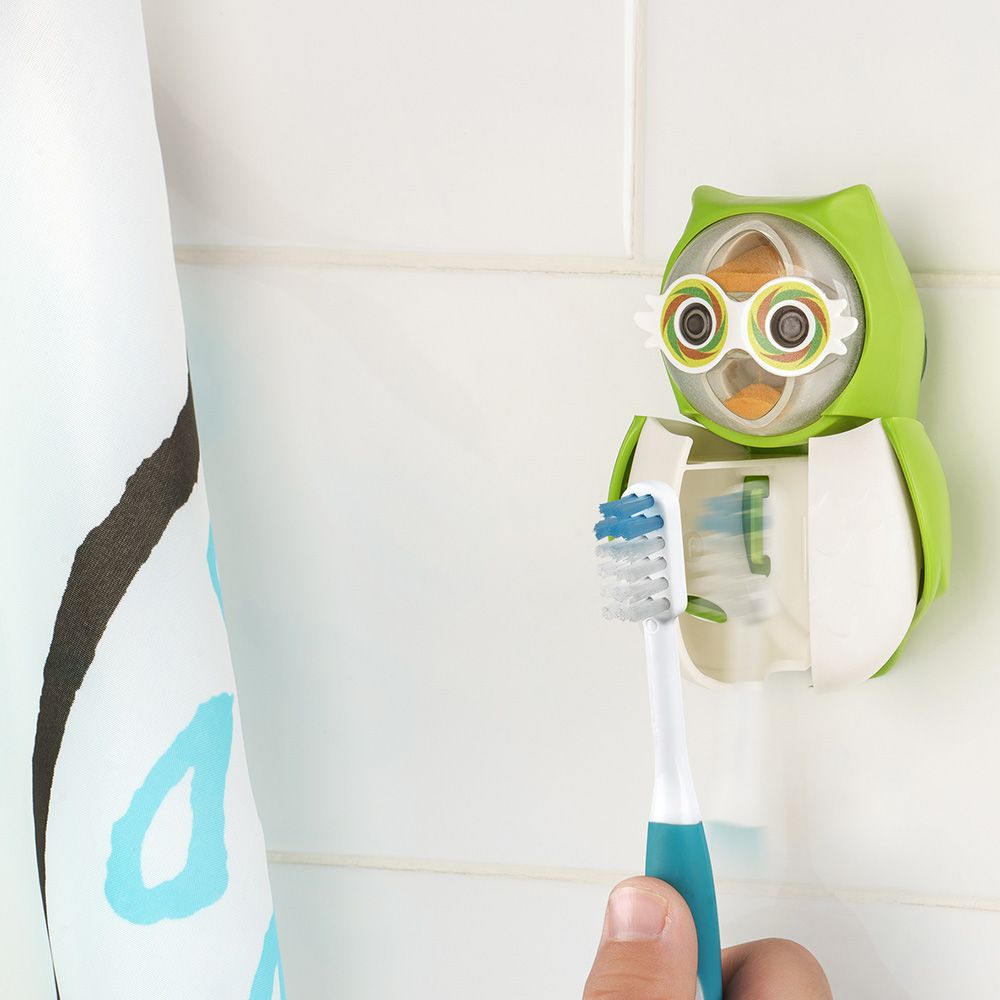 Flipper - Owl Earthy Toothbrush Holder With Timer - Green