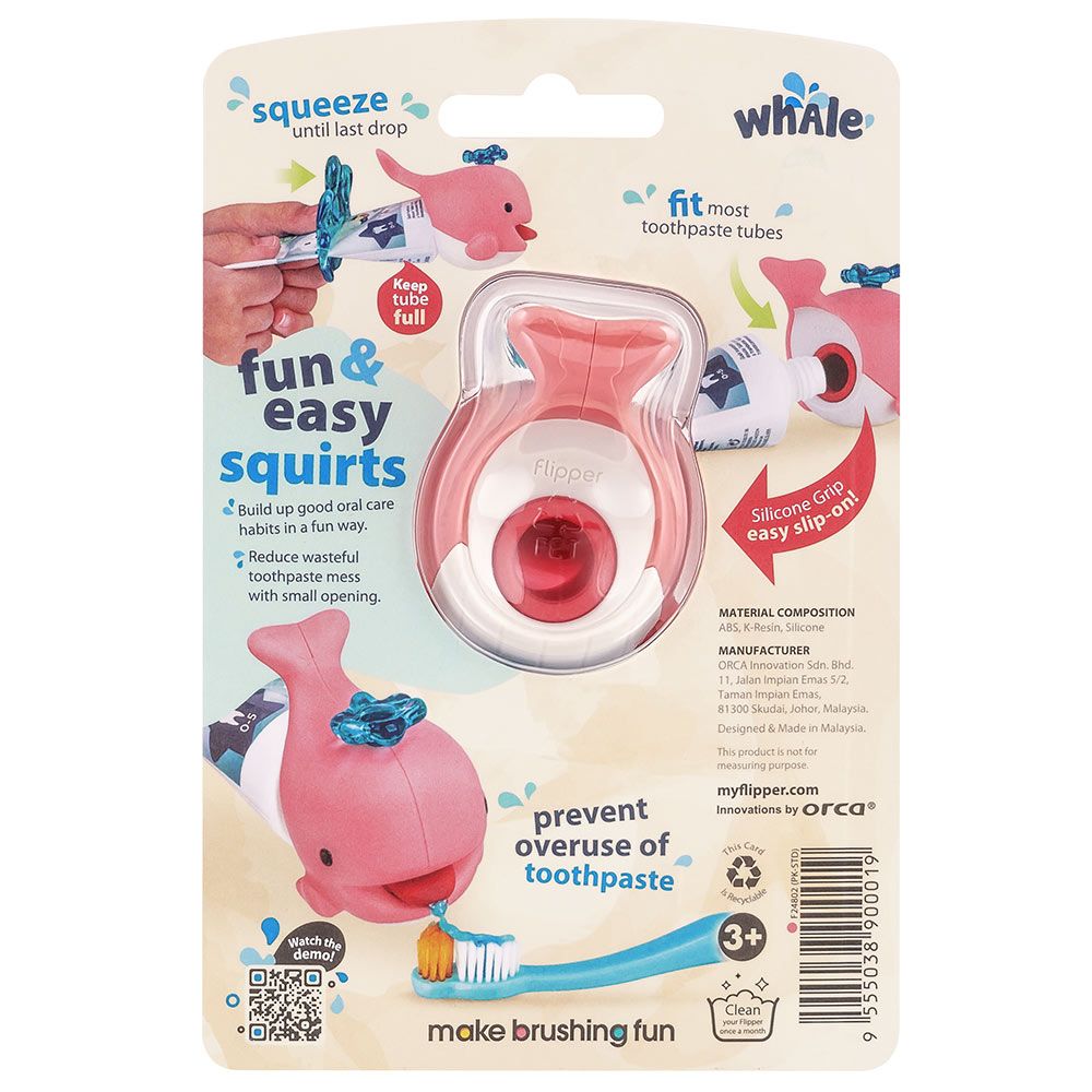 Flipper - Toothpaste Squirter Whale - Pink