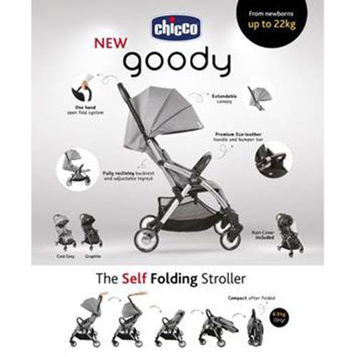 Chicco - Goody Compact Stroller 0-4y - Cool Grey