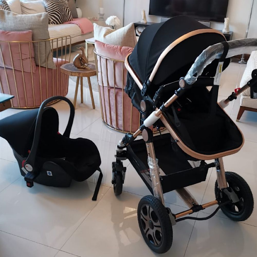 Pikkaboo - 4In1 Luxury Stroller Travel System - Black