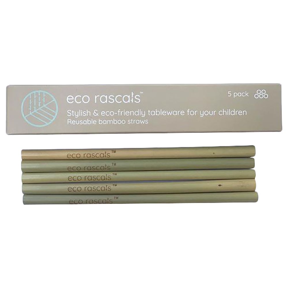 Eco Rascals - Organic Reusuable Natural Bamboo Straws 5pcs