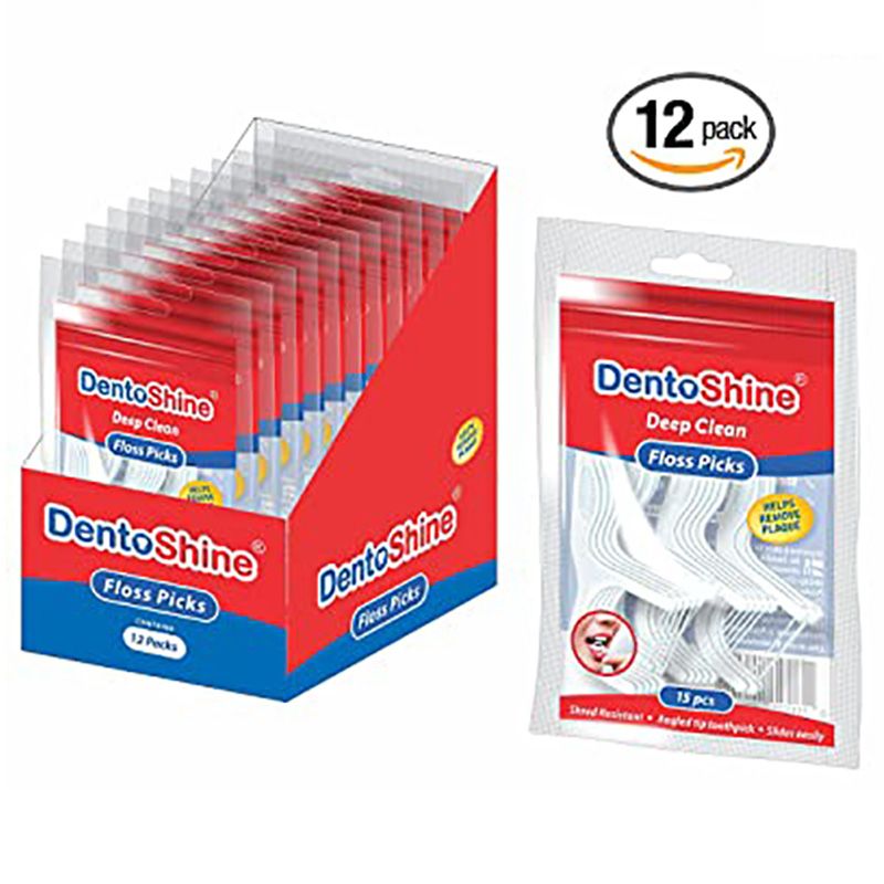 DentoShine - Floss Picks Pack Of 12 15Pcs