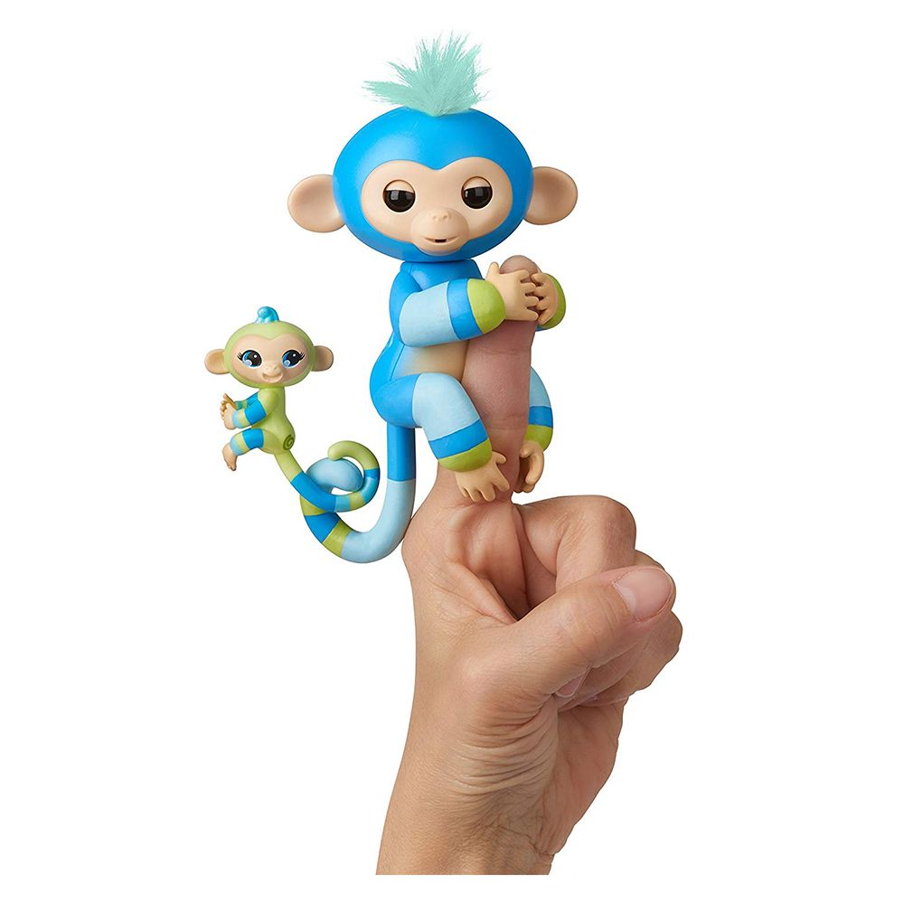 WowWee - Fingerlings Baby Monkey BBFs Billie & Aiden - Blue