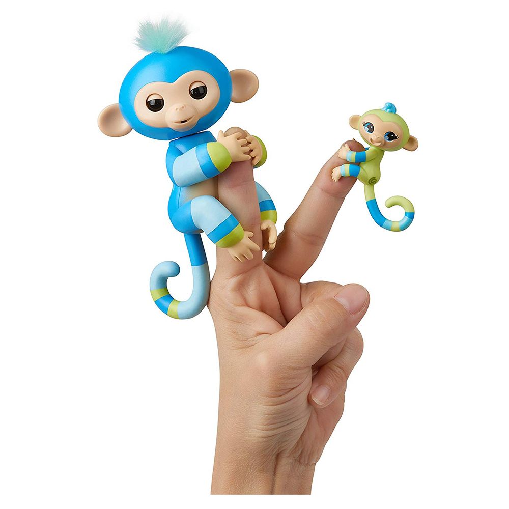 WowWee - Fingerlings Baby Monkey BBFs Billie & Aiden - Blue