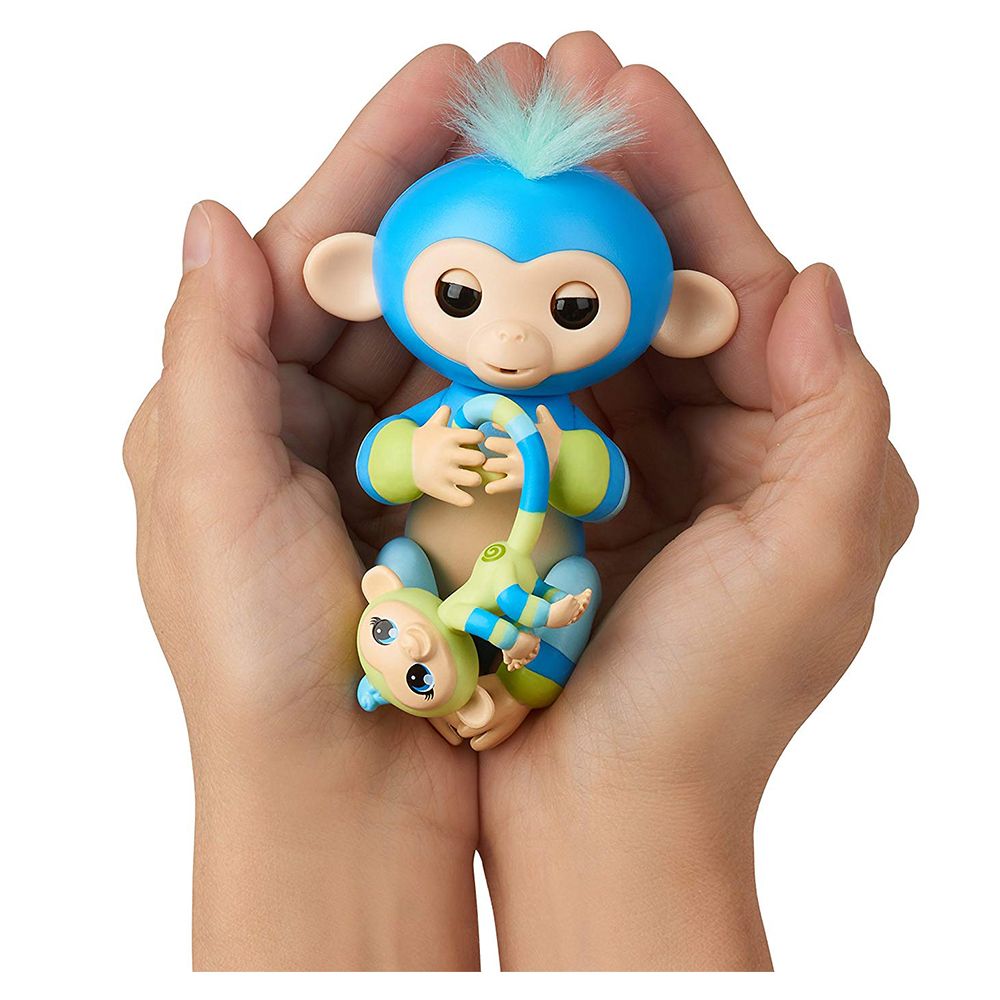 WowWee - Fingerlings Baby Monkey BBFs Billie & Aiden - Blue