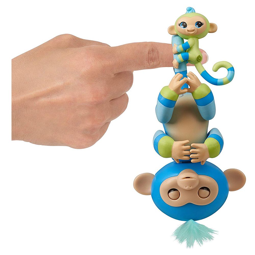 WowWee - Fingerlings Baby Monkey BBFs Billie & Aiden - Blue