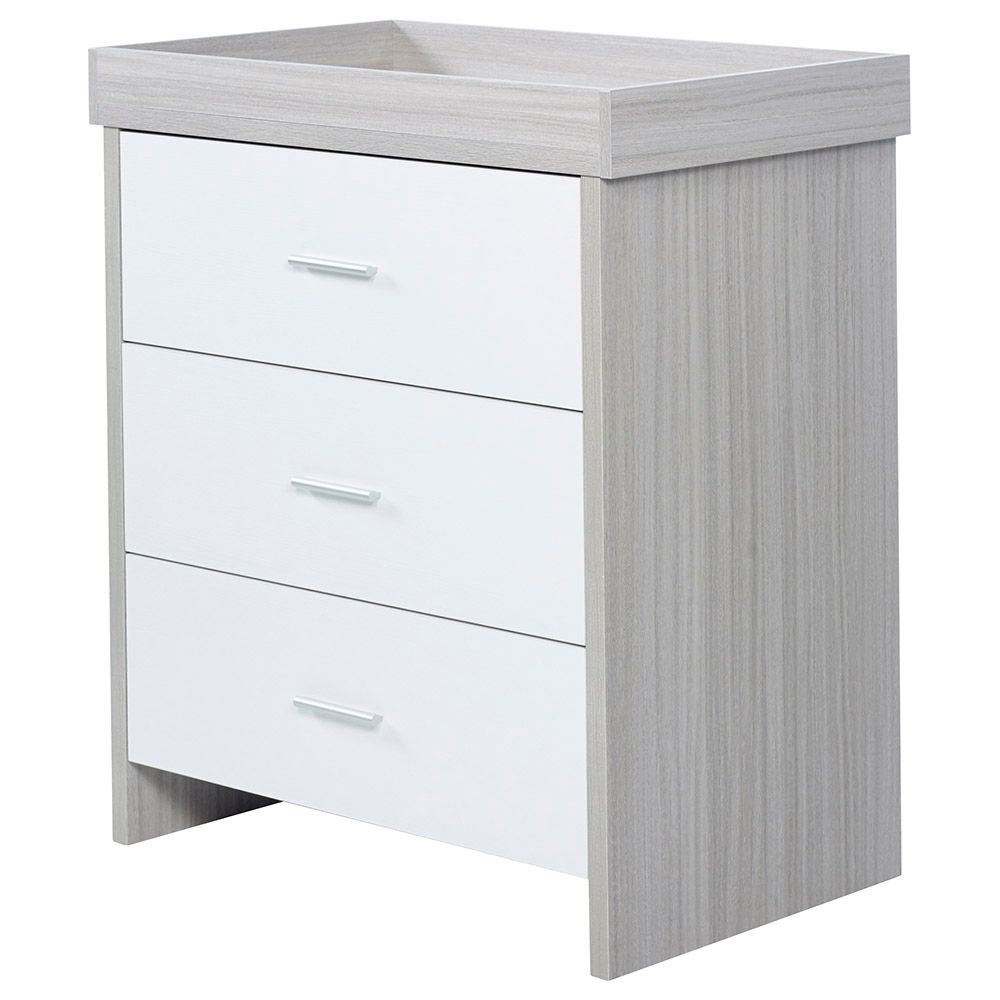 Ickle Bubba - Pembrey Chest of Drawers and Changer - Ash Grey & White (Exclusive)