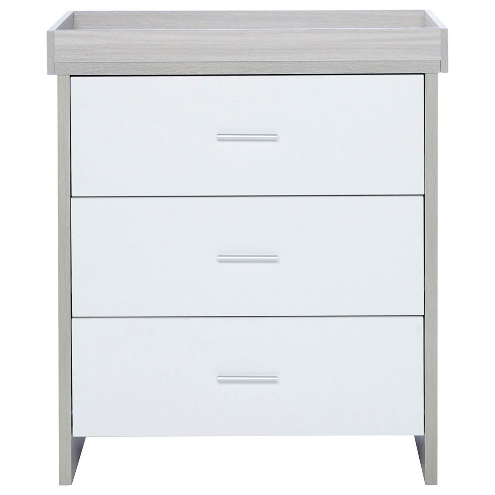 Ickle Bubba - Pembrey Chest of Drawers and Changer - Ash Grey & White (Exclusive)