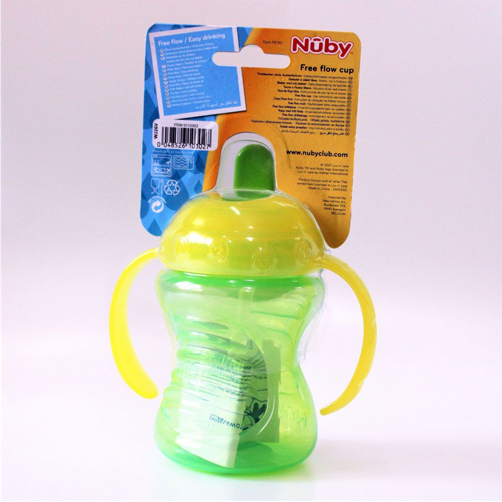 Nuby - Free Flow 2-In-1 Hard Spout Cup 240ml - Green