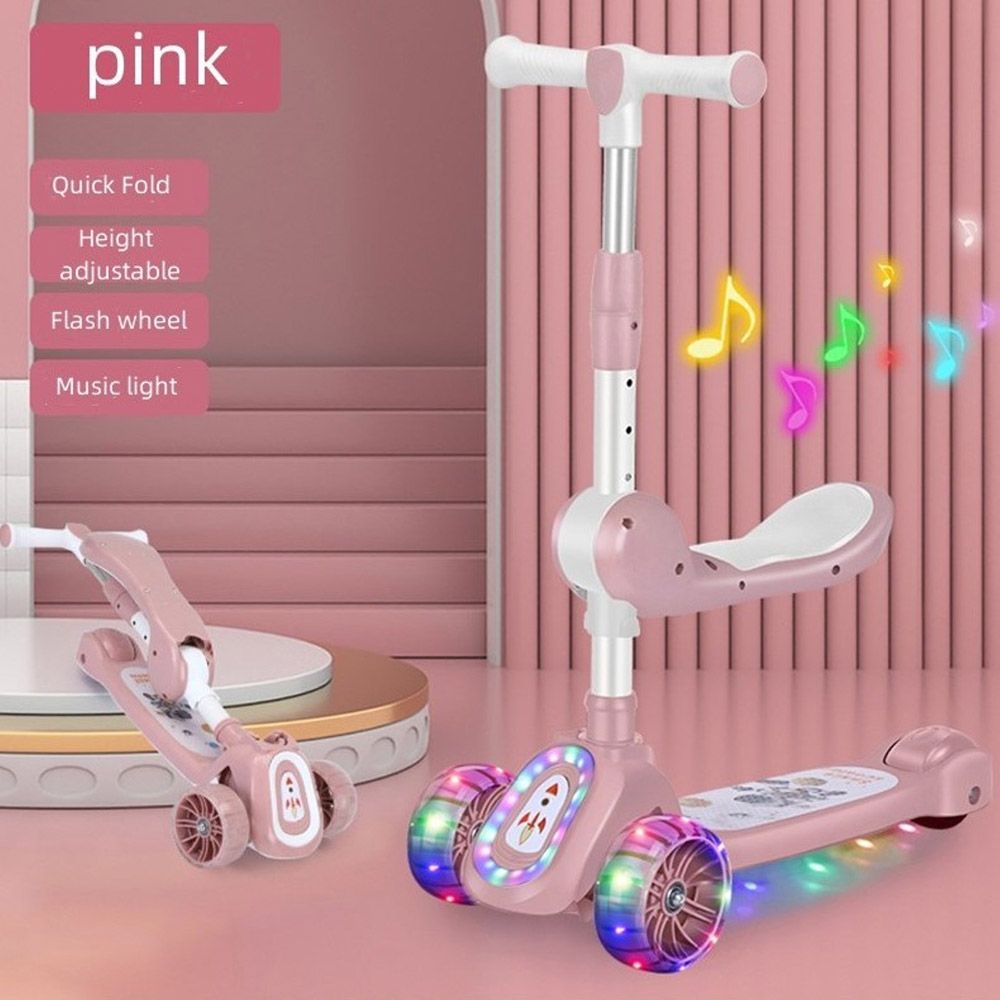 Pikkaboo - Mini Rider Led Light Scooter w/ Music - Pink