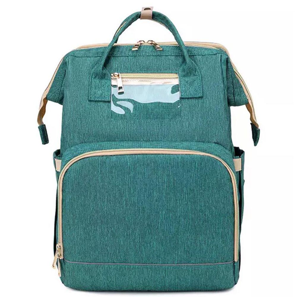 Pikkaboo 4in1 Diaper Bag with Changing Station/Crib -Teal Green