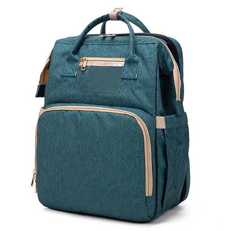 Pikkaboo 4in1 Diaper Bag with Changing Station/Crib -Teal Green