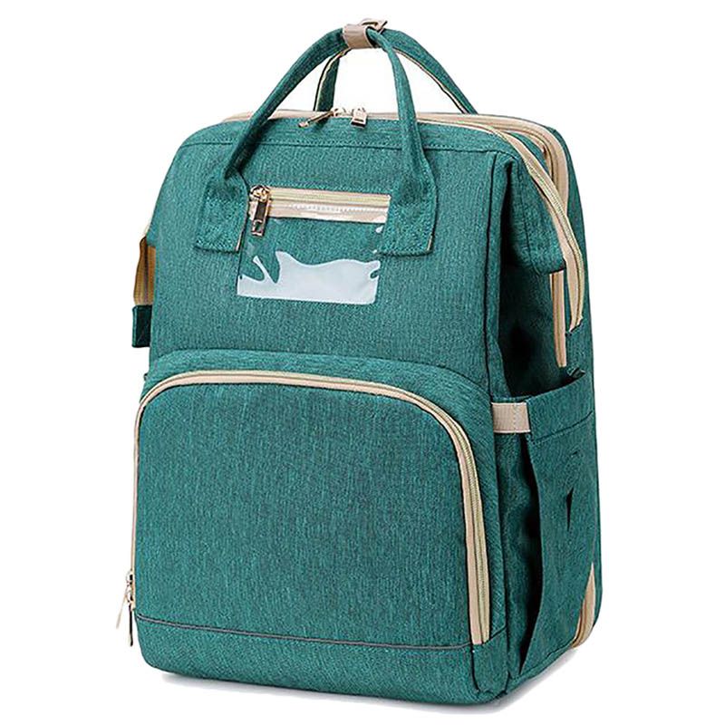 Pikkaboo 4in1 Diaper Bag with Changing Station/Crib -Teal Green