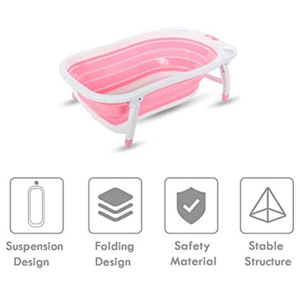 Pikkaboo - Baby Foldable Portable Non-Slip Bath Tub - Pink