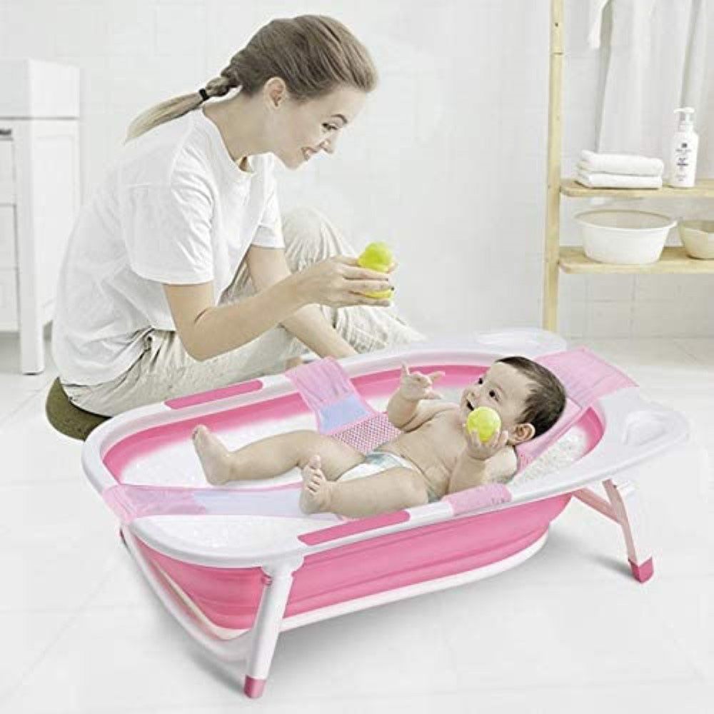 Pikkaboo - Baby Foldable Portable Non-Slip Bath Tub - Pink